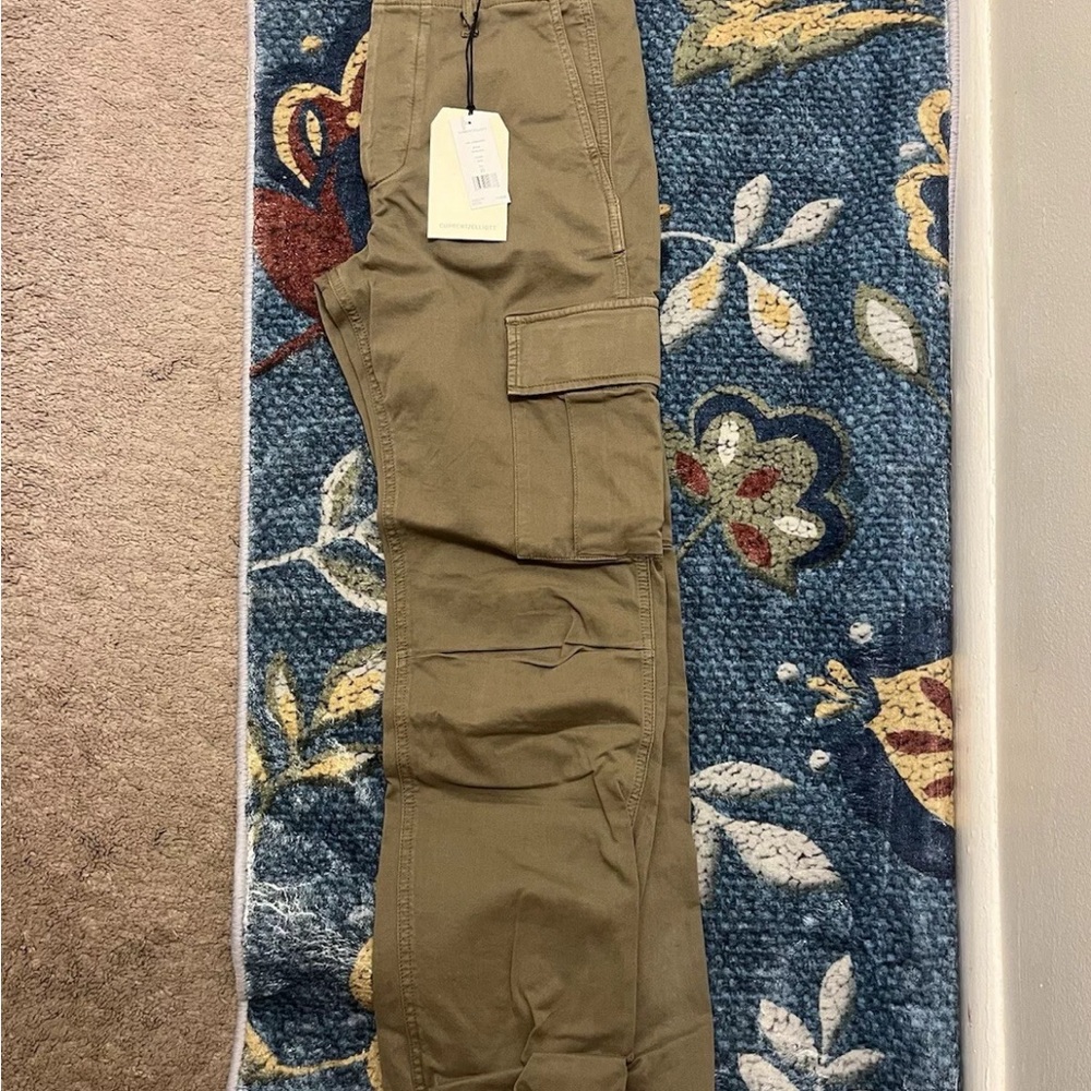 CURRENT/ELLIOTT  WOMENS The Cadet Crop Cargo Pants BASIL SIZE 25